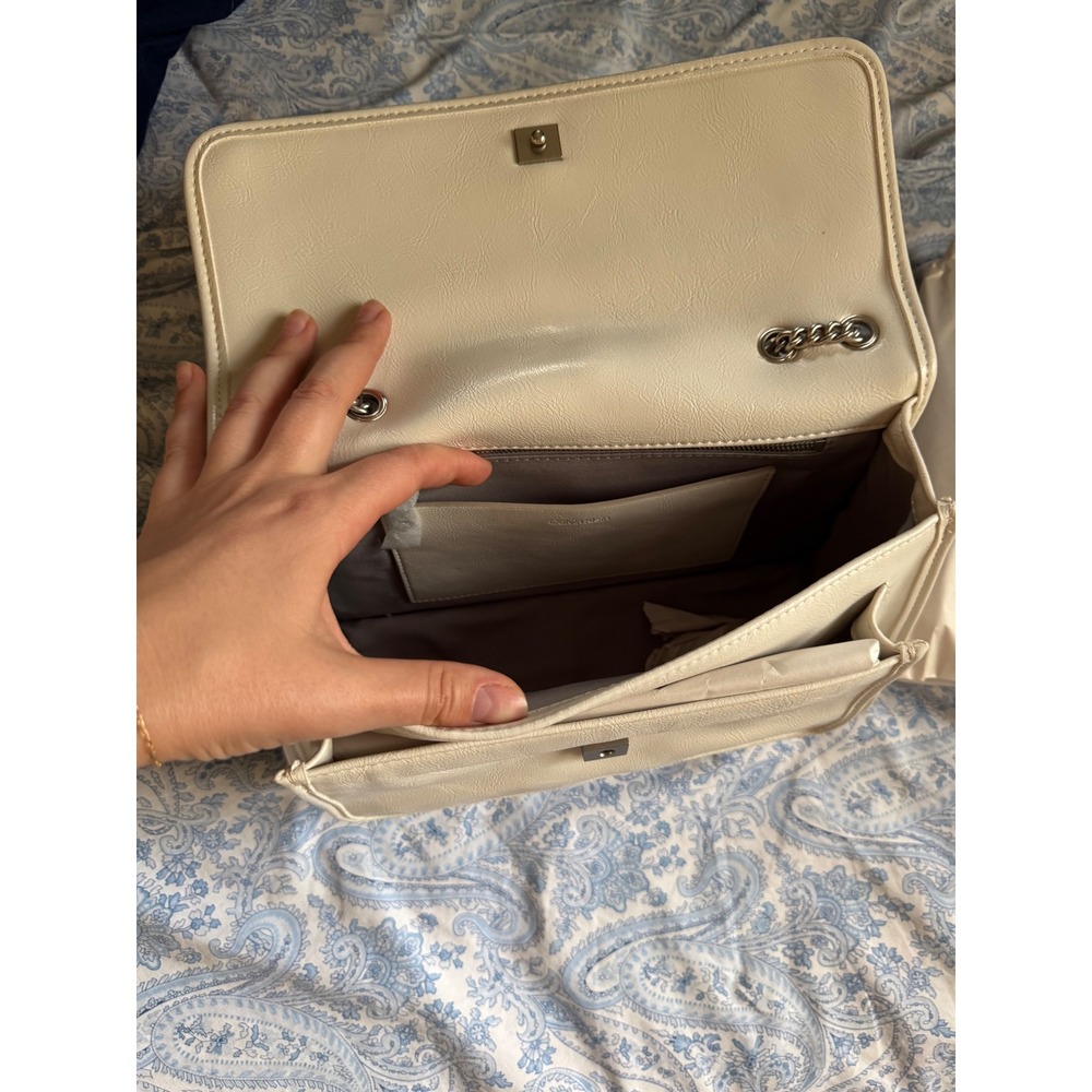 Calvin Klein White Chain Shoulder Crossbody Flap Bag NWT - Picture 6 of 10